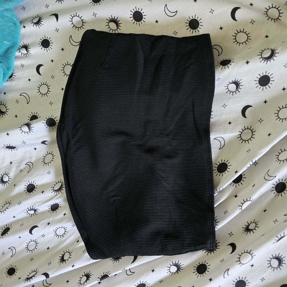 Aerie Black Ribbed Bandeau